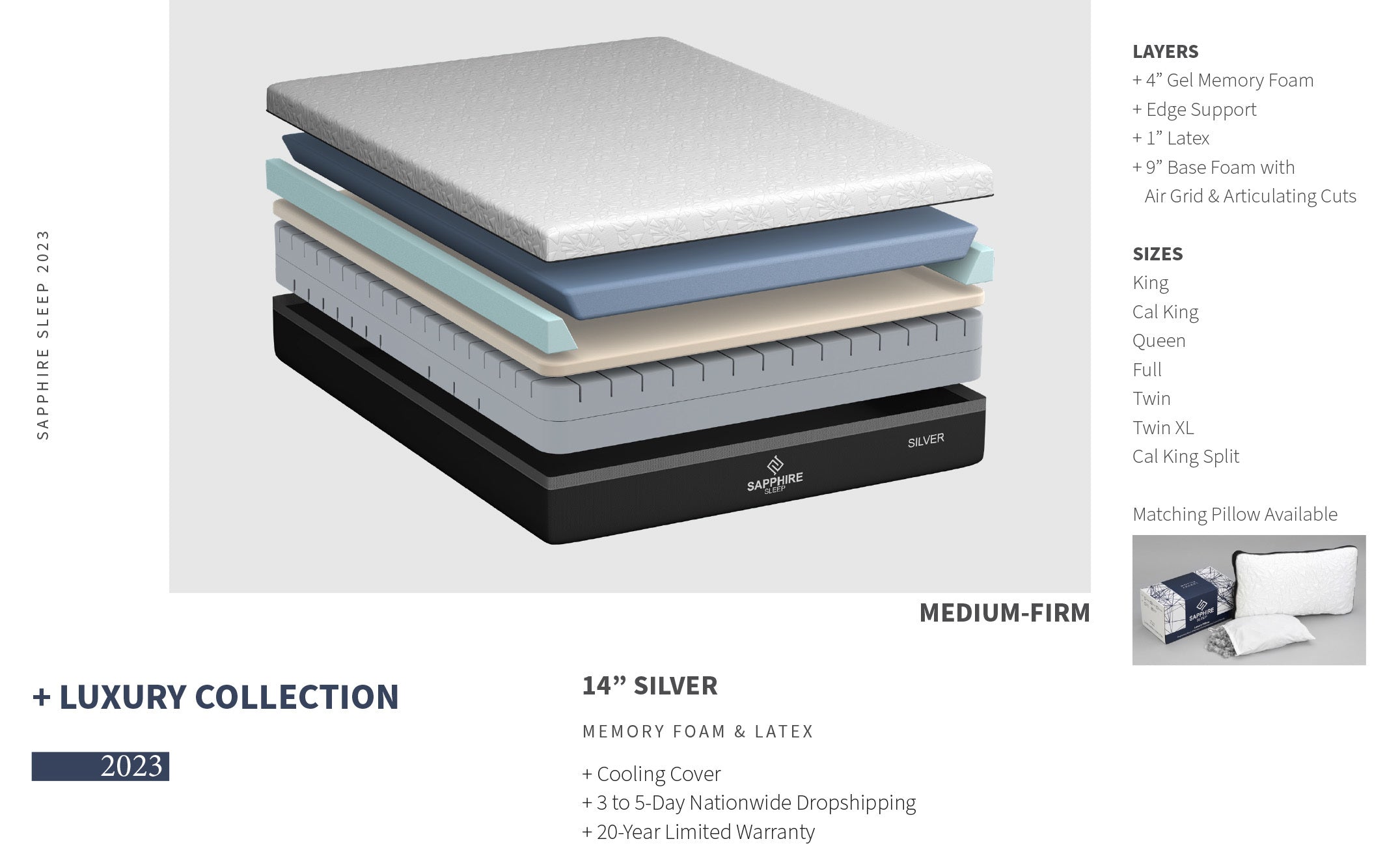 14 in Silver Ice Sapphire Sleep – BoxDrop Direct